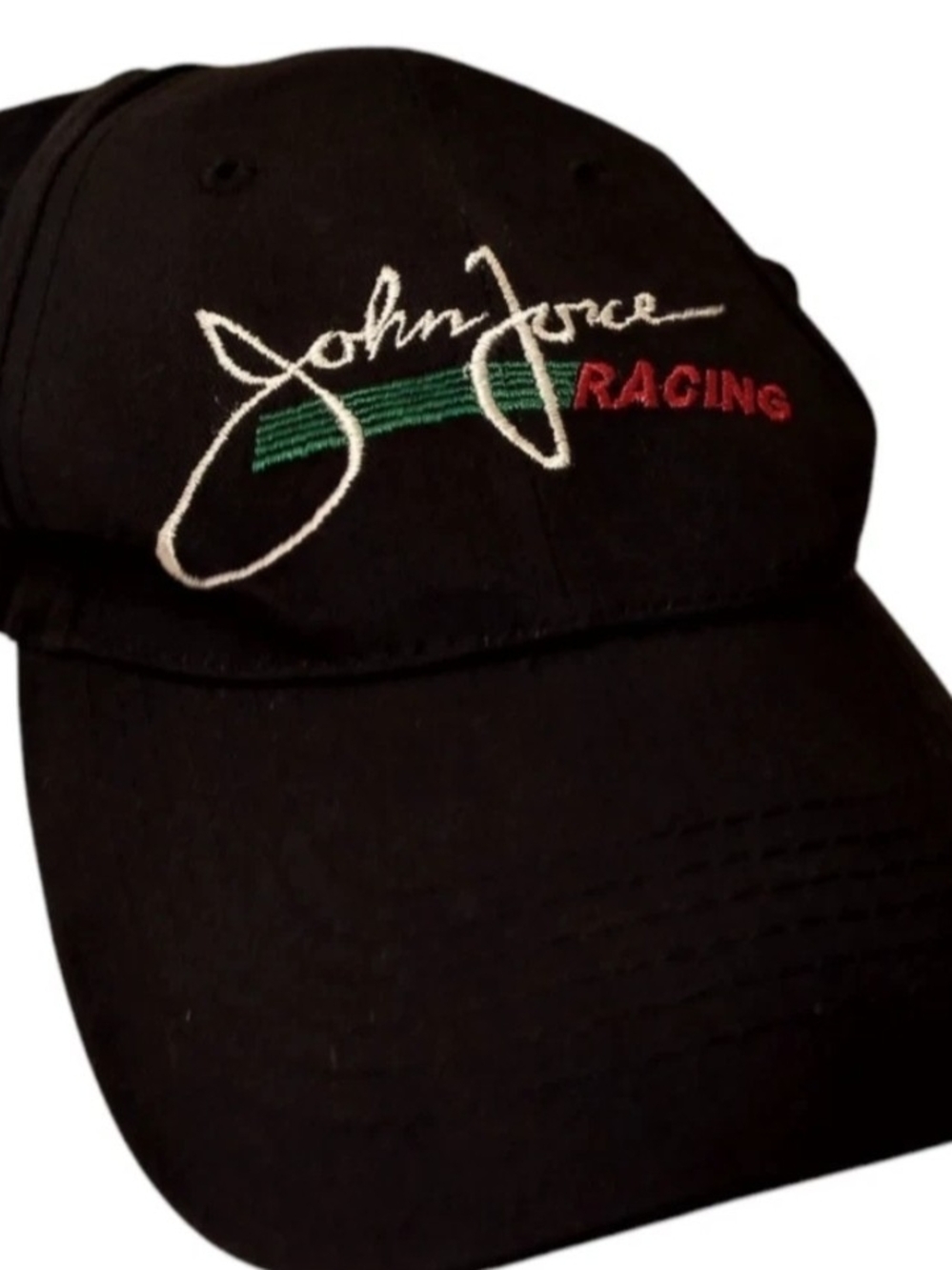 New Era Black Cap with Red and Green Embroidery